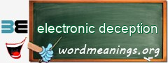 WordMeaning blackboard for electronic deception